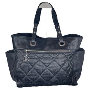 CHANEL Black Biarritz Quilted Tote